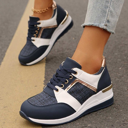 Colorblock Lace-Up Sneakers from poundforpoundfitness store